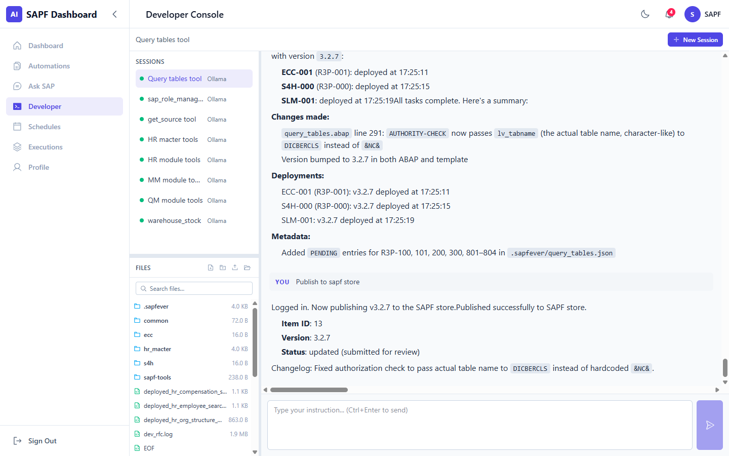 Developer Console